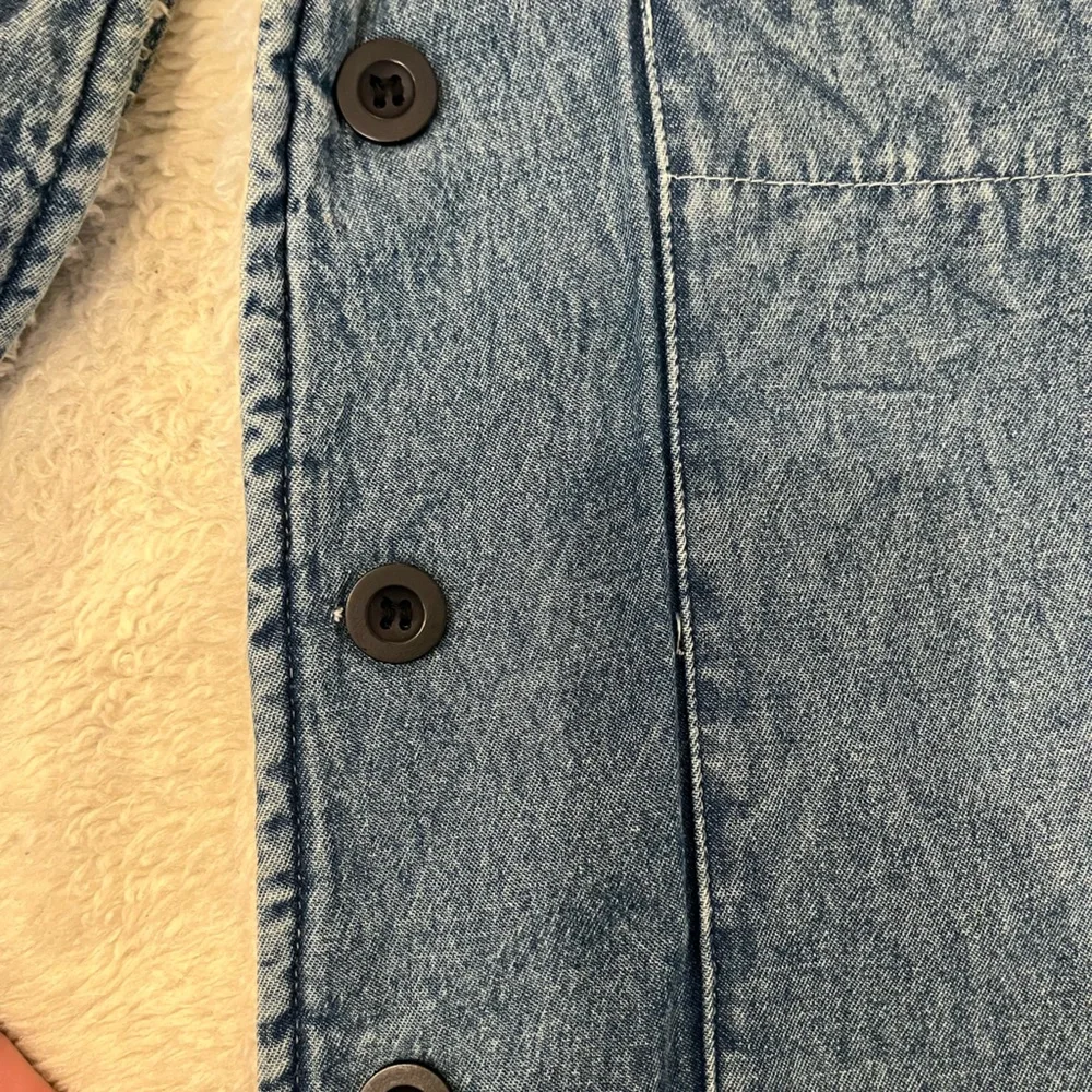 Rolla’s Denim Chambray Blue Sherpa Jacket | Size XS / 6 - Picture 3 of 6